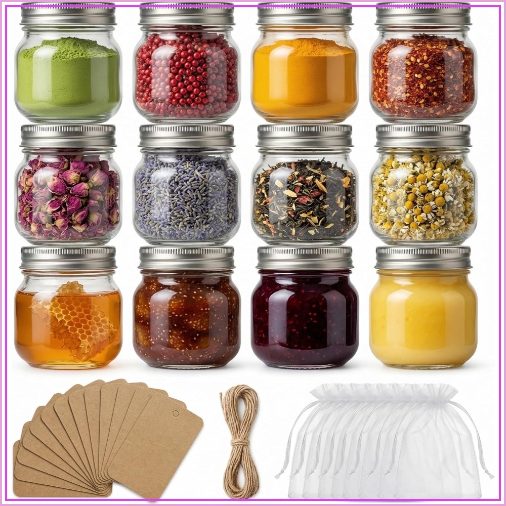 Mason Jar 8Oz - ชุดโหลแก้วเมสัน 12 ใบ ขนาด 8 ออนซ์