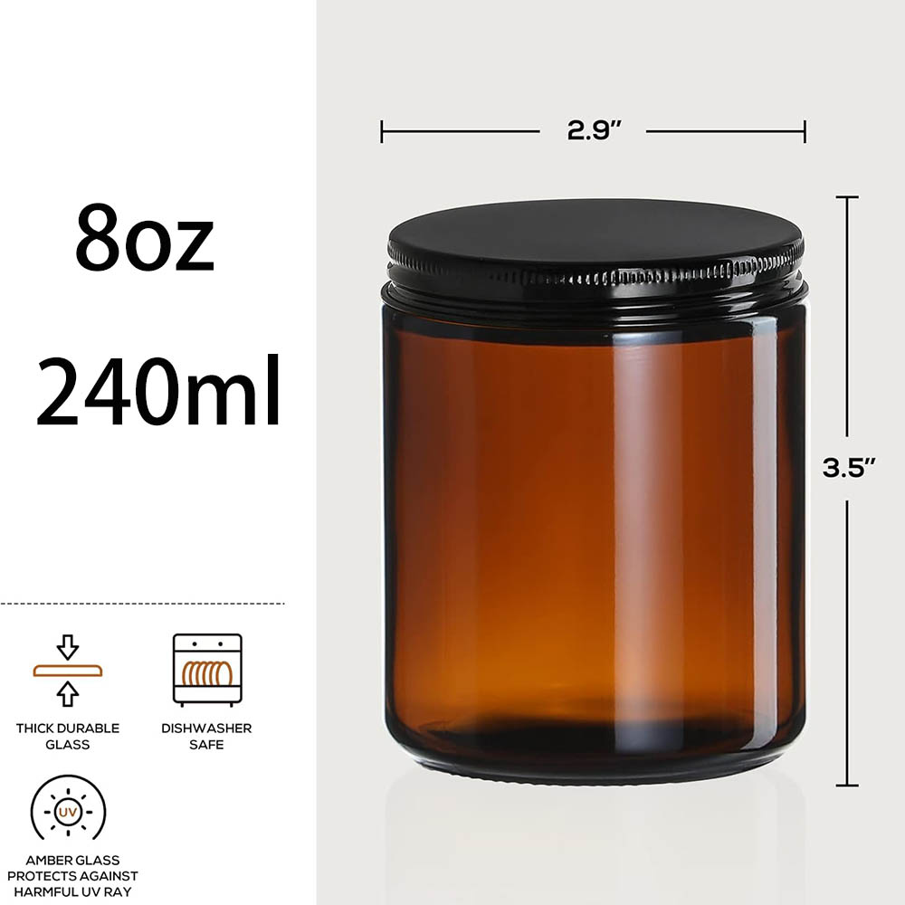 ขวดแก้วสีอำพันขนาด 8 ออนซ์ พร้ - Mason Jar 8Oz บทวิจารณ์และราคา