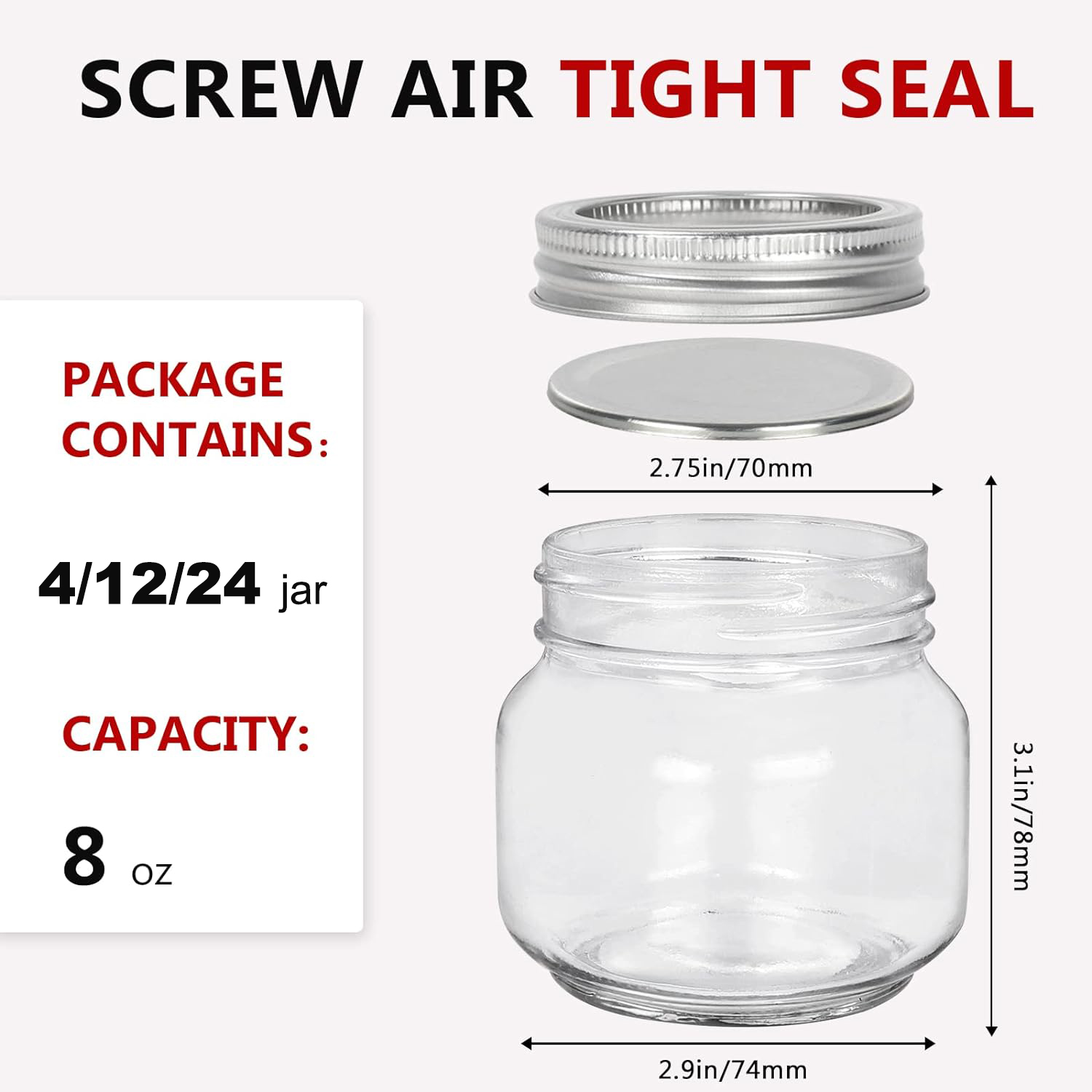 ขวดโหลแก้วสำหรับปากธรรมดาขนาด8 - Mason Jar 8Oz บทวิจารณ์และราคา