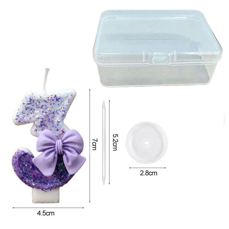 เทียนวันเกิดเลข 0-9 ประดับโบว์ - Supplies Of Candle บทวิจารณ์และราคา