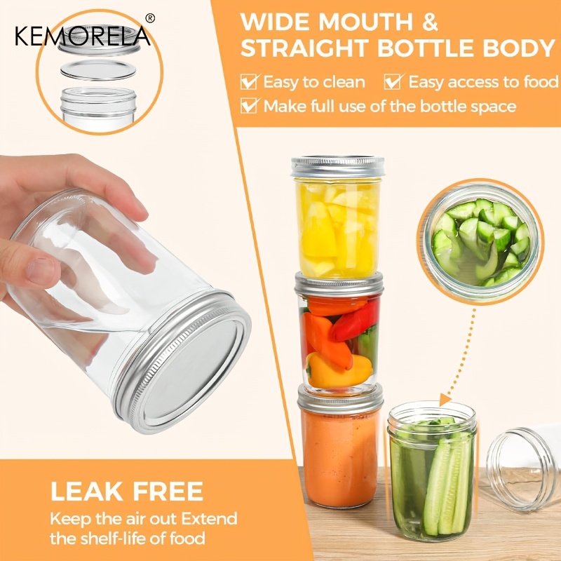 ขวดโหลแก้ว KEMORELA 4 ชิ้น ขนา - Mason Jar 8Oz บทวิจารณ์และราคา