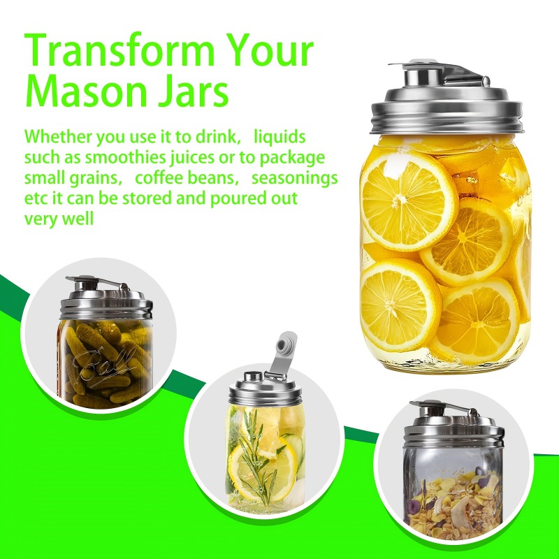 ฝาปิดขวดเมสันสแตนเลสแบบมีพวยกา - Mason Jar 8Oz บทวิจารณ์และราคา