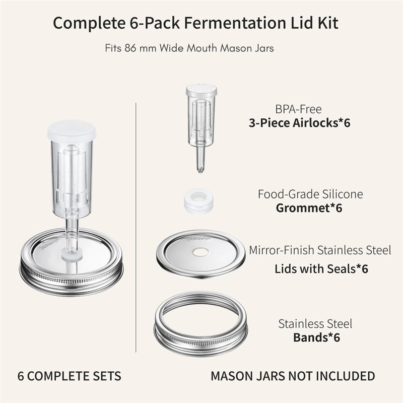 ฝาปิดสำหรับการหมัก DTEW สำหรับ - Mason Jar 8Oz บทวิจารณ์และราคา